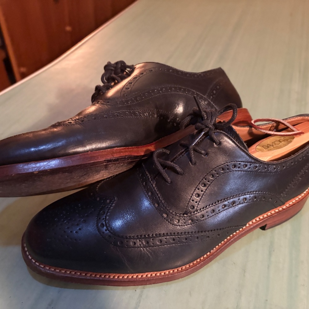 Mens Oliver Sweeney Black Oxford Brogue Aldeburgh Wing Tips UK 9 US 10